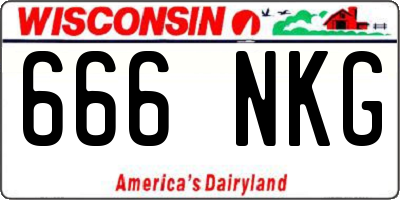 WI license plate 666NKG
