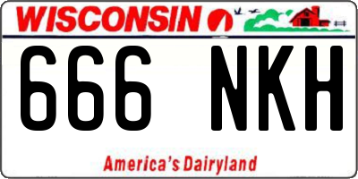 WI license plate 666NKH