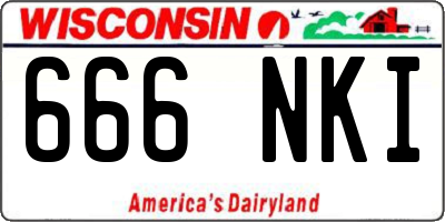 WI license plate 666NKI