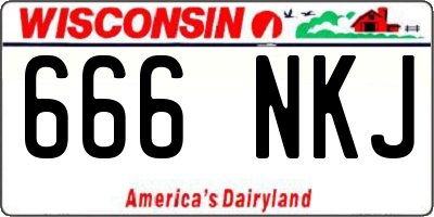 WI license plate 666NKJ