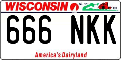 WI license plate 666NKK