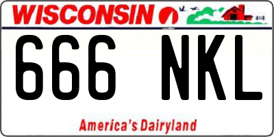 WI license plate 666NKL