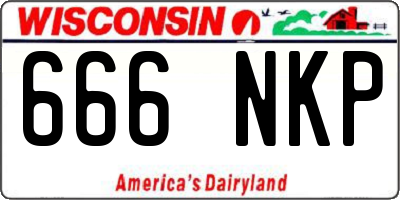WI license plate 666NKP
