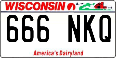 WI license plate 666NKQ