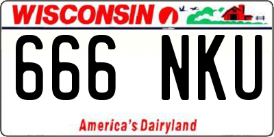 WI license plate 666NKU