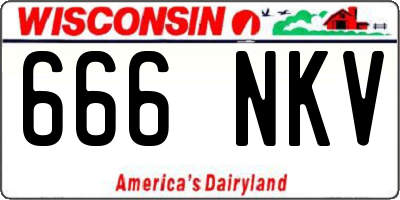 WI license plate 666NKV