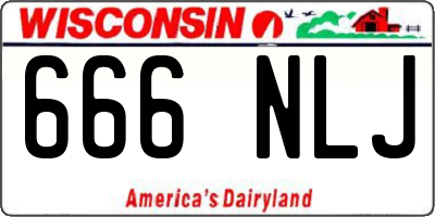 WI license plate 666NLJ