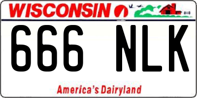 WI license plate 666NLK