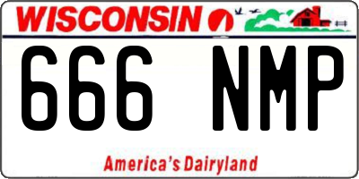 WI license plate 666NMP