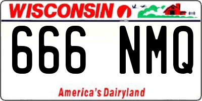WI license plate 666NMQ