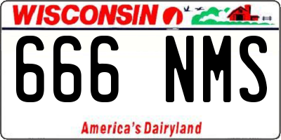 WI license plate 666NMS
