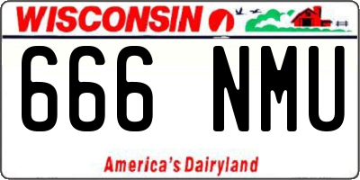 WI license plate 666NMU