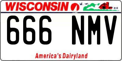 WI license plate 666NMV