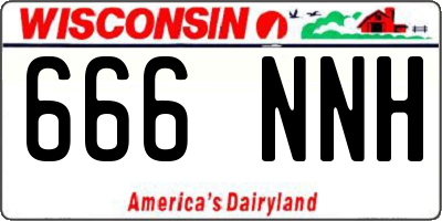 WI license plate 666NNH