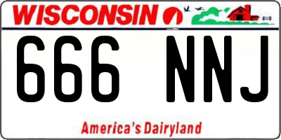 WI license plate 666NNJ