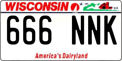 WI license plate 666NNK
