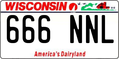 WI license plate 666NNL