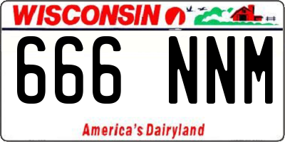 WI license plate 666NNM