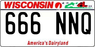WI license plate 666NNQ