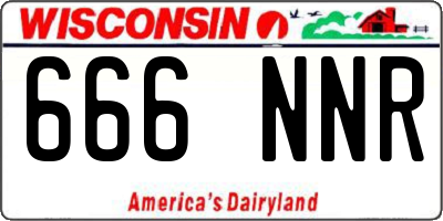 WI license plate 666NNR