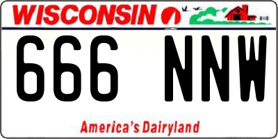 WI license plate 666NNW