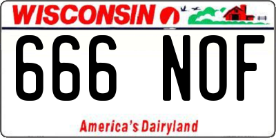 WI license plate 666NOF