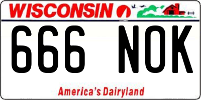 WI license plate 666NOK