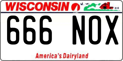 WI license plate 666NOX