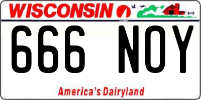 WI license plate 666NOY