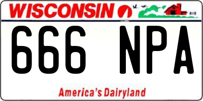 WI license plate 666NPA