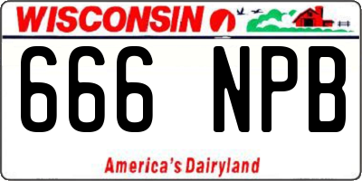 WI license plate 666NPB