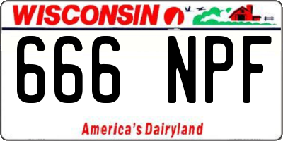 WI license plate 666NPF