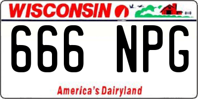 WI license plate 666NPG