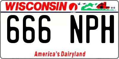 WI license plate 666NPH