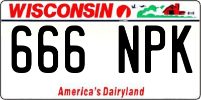 WI license plate 666NPK