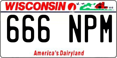 WI license plate 666NPM
