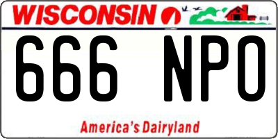 WI license plate 666NPO