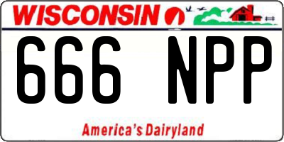 WI license plate 666NPP
