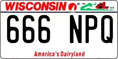 WI license plate 666NPQ