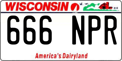 WI license plate 666NPR