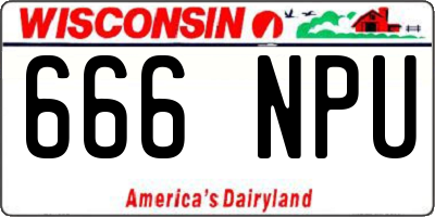 WI license plate 666NPU