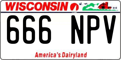 WI license plate 666NPV