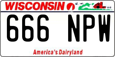 WI license plate 666NPW