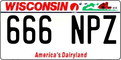 WI license plate 666NPZ
