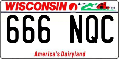 WI license plate 666NQC