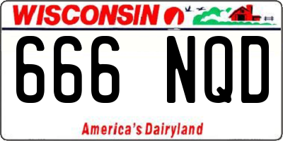 WI license plate 666NQD