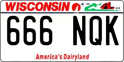 WI license plate 666NQK