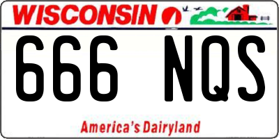 WI license plate 666NQS
