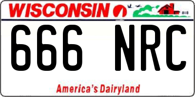 WI license plate 666NRC