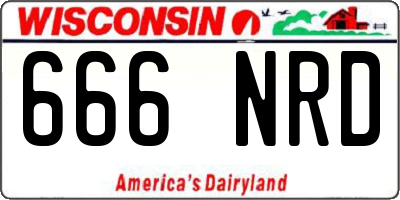 WI license plate 666NRD